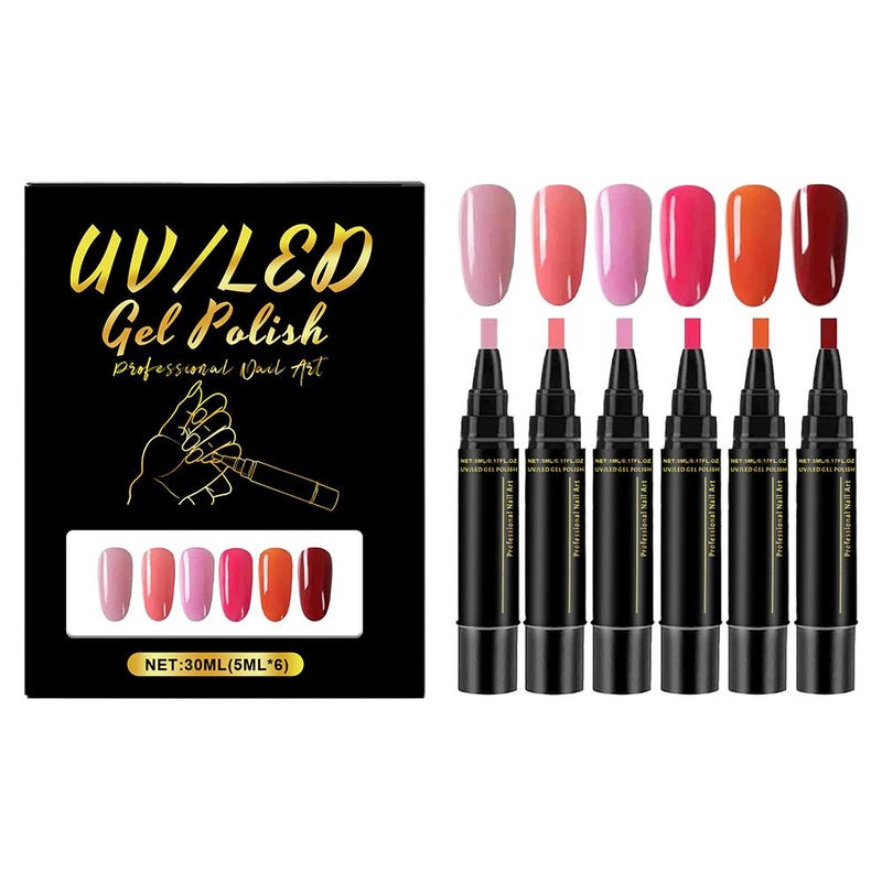 Multi-color gel nail art pencil set, quick-drying, perfect for at-home nail art, precise application without overflow, suitable for beginners. SKU00006976 SKU00006975 SKU00006972 SKU00006971 SKU00006970 SKU00006969